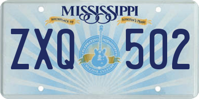 MS license plate ZXQ502