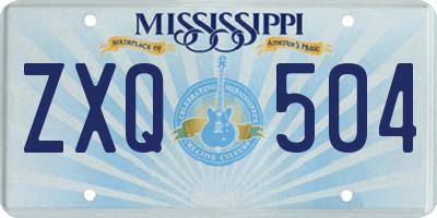 MS license plate ZXQ504