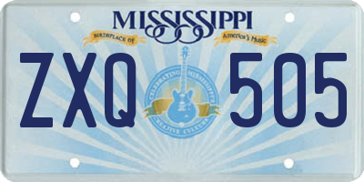 MS license plate ZXQ505