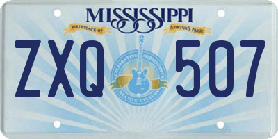 MS license plate ZXQ507