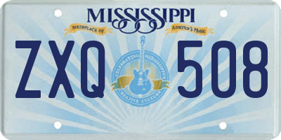 MS license plate ZXQ508