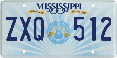 MS license plate ZXQ512