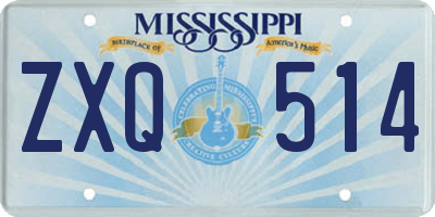 MS license plate ZXQ514