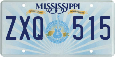 MS license plate ZXQ515
