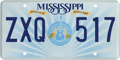 MS license plate ZXQ517