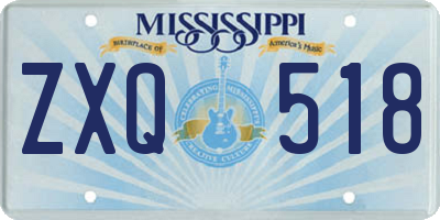 MS license plate ZXQ518