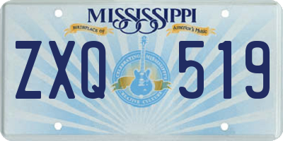MS license plate ZXQ519