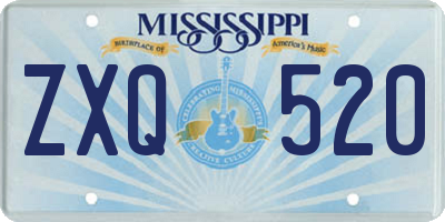 MS license plate ZXQ520