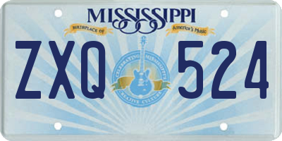 MS license plate ZXQ524