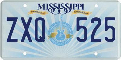 MS license plate ZXQ525