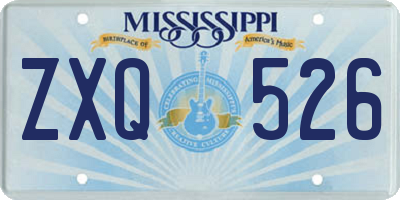 MS license plate ZXQ526