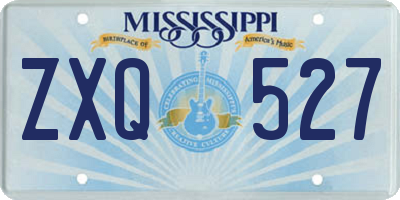 MS license plate ZXQ527