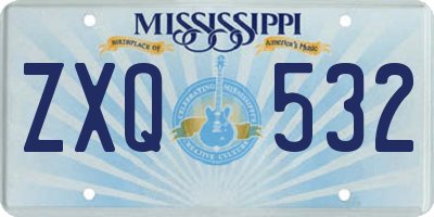 MS license plate ZXQ532