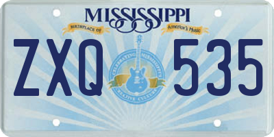 MS license plate ZXQ535