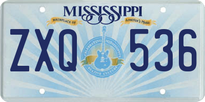 MS license plate ZXQ536