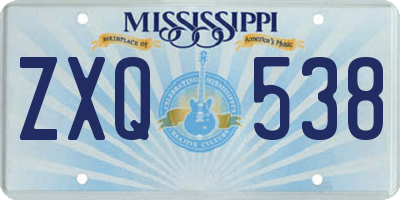 MS license plate ZXQ538