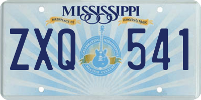 MS license plate ZXQ541