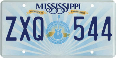 MS license plate ZXQ544