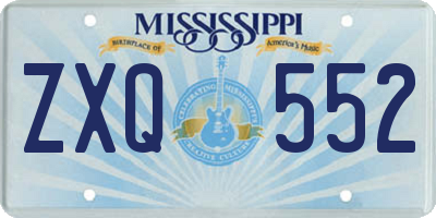 MS license plate ZXQ552