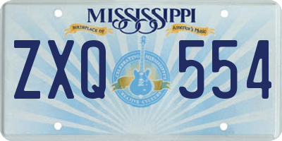 MS license plate ZXQ554