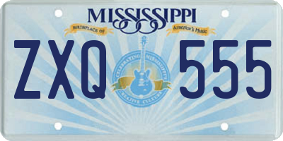 MS license plate ZXQ555