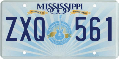 MS license plate ZXQ561
