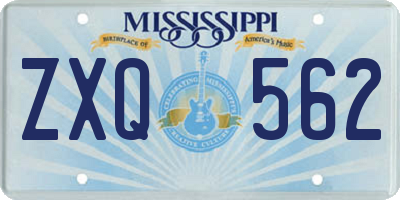 MS license plate ZXQ562