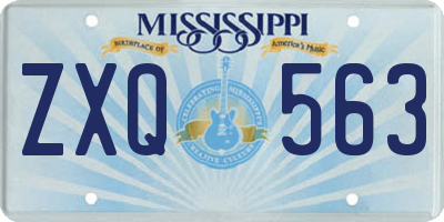 MS license plate ZXQ563