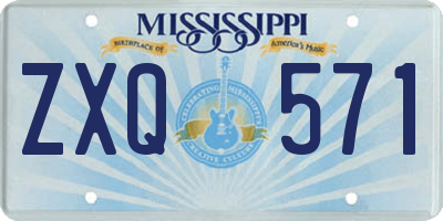 MS license plate ZXQ571