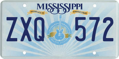 MS license plate ZXQ572