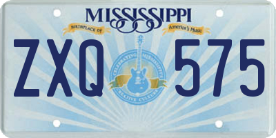 MS license plate ZXQ575