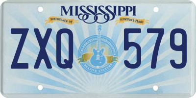 MS license plate ZXQ579
