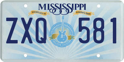 MS license plate ZXQ581