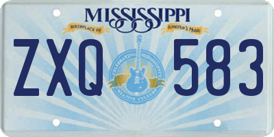 MS license plate ZXQ583
