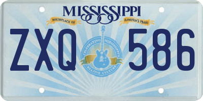 MS license plate ZXQ586