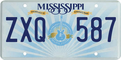 MS license plate ZXQ587