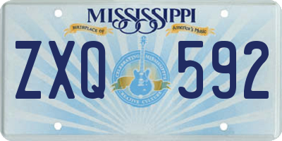 MS license plate ZXQ592