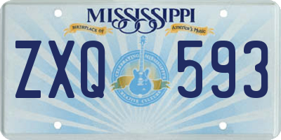 MS license plate ZXQ593