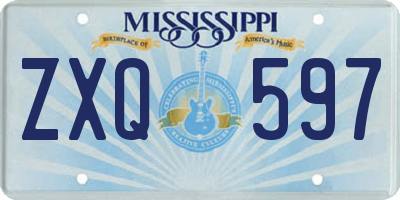 MS license plate ZXQ597