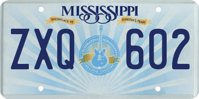 MS license plate ZXQ602