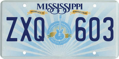 MS license plate ZXQ603