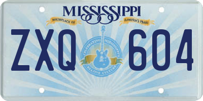 MS license plate ZXQ604