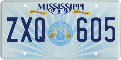 MS license plate ZXQ605