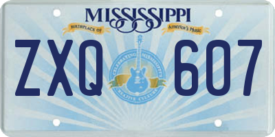 MS license plate ZXQ607