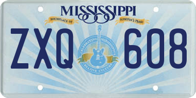 MS license plate ZXQ608