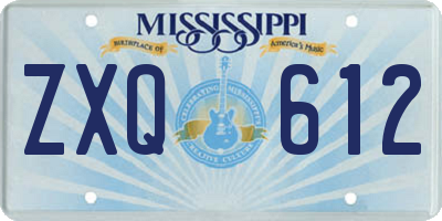 MS license plate ZXQ612