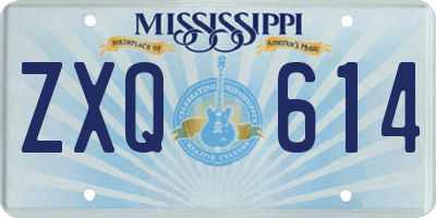 MS license plate ZXQ614