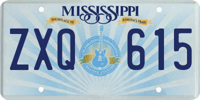 MS license plate ZXQ615