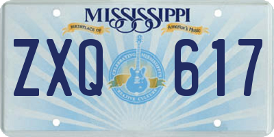 MS license plate ZXQ617