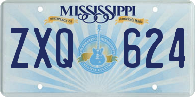 MS license plate ZXQ624